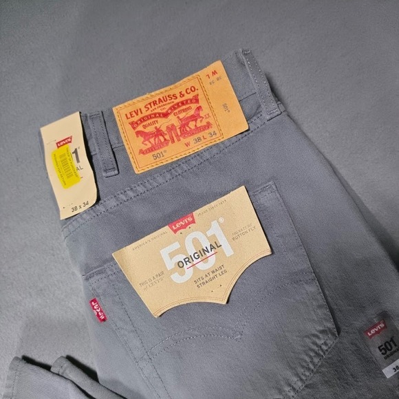 Levi's Other - Levi's 501 Original Jeans Mens 38x34 Gray NWT Button Fly Straight Leg